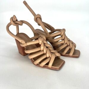 Wal &‎ Pai Leather Gladiator Sandals Womens 7 Tan Heeled Simple Classic